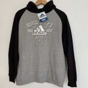 Adidas Heritage Pullover Hoodie Black & Gray Youth Large